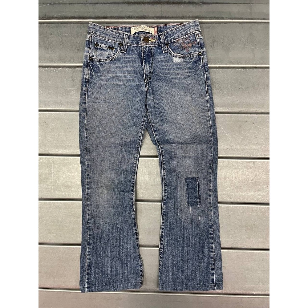 Vintage Levis 318 Superlow Bootcut Jeans Womens 5M 28x27 Blue Cotton Low‎ Rise